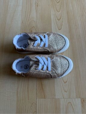 wonder nation Rose Gold Glitter Kids Slip-On Sneakers